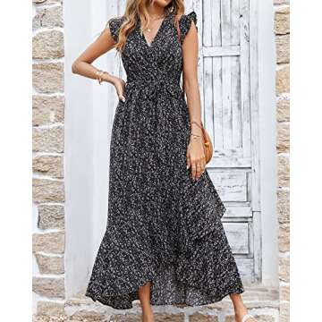 BTFBM Floral Maxi Dress for Women - Summer Style