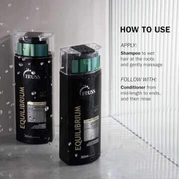 TRUSS Equilibrium Scalp Shampoo - Confident Split End Repair In a Hydrating Shampoo for Color Treated Hair - Cleansing Scalp Care for Oily Strands + Dry Ends - (300 ml)