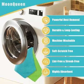 MOONQUEEN Reusable Microfiber Cleaning Towels for All Surfaces