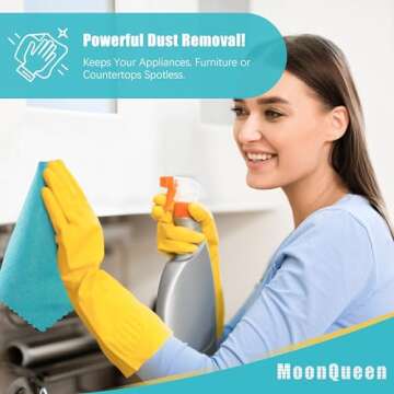 MOONQUEEN Reusable Microfiber Cleaning Towels for All Surfaces
