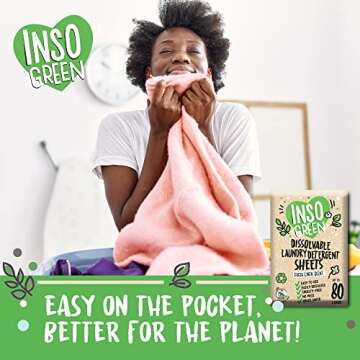 Eco Laundry Detergent Sheets - 80 Loads Laundry Sheets Detergent - 40 No Plastic Jug Washer Sheets -...