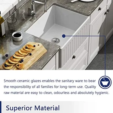 DeerValley 24" Farmhouse Single Kitchen Sink for Elegant Homes