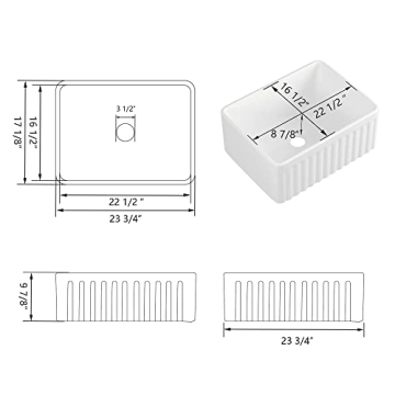 DeerValley 24" Farmhouse Single Kitchen Sink for Elegant Homes