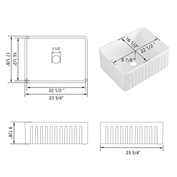 DeerValley 24" Farmhouse Single Kitchen Sink for Elegant Homes