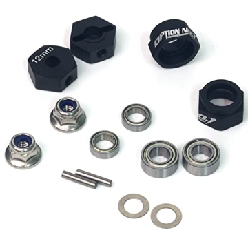 HobbyMarking 12mm Aluminum Hex Wheel Rims for Tamiya