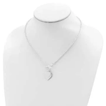 Engraveable Double Heart Necklace in 925 Sterling Silver