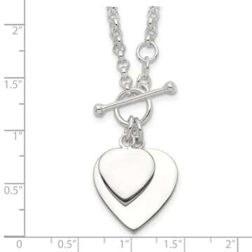 Engraveable Double Heart Necklace in 925 Sterling Silver