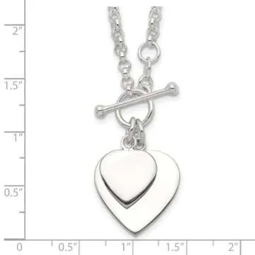 Engraveable Double Heart Necklace in 925 Sterling Silver