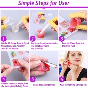 Beginner Resin Jewelry Making Kit with 219Pcs DIY Craft Set