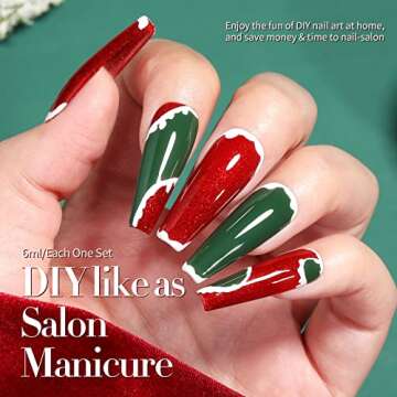 Born Pretty Gel Nail Polish Set Fall Winter Halloween Gel Nail Polish Autumn Gel Polish Christmas' Gift Burgundy Wine Red Green Brown Coffee Pumpkin Color Gel Polish with Base&Top Coats