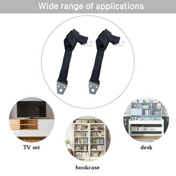 Heavy Duty Adjustable TV Anti-Tip Straps for Safety