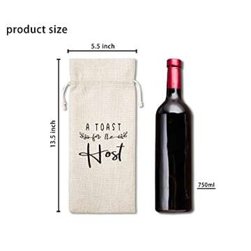 A Toast For The Host Wine Bag, Gift for Bridal Shower Housewarming Party, Gifts for Holiday Hostess ...