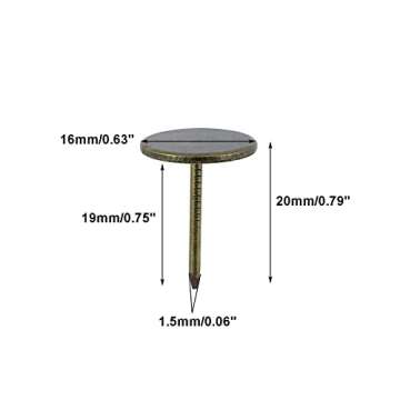 Sydien Bronze Flat Head Upholstery Tacks Flat Thumb Tacks Furniture Decor Tacks Flat Push Pins (16mm...