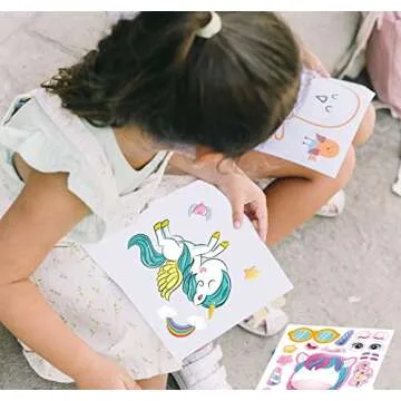 24 Sheets Make Your Own Unicorn Stickers Make A Face Stickers for Kids Toddlers with Unicorns DIY Craft Stickers Kids Party Favor Supplies Crafts