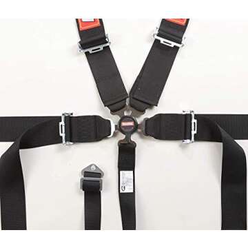 RaceQuip Auto Racing Harness Set 2" SFI 16.1 5 Point Camlock Pull-Down Lap Black 841001