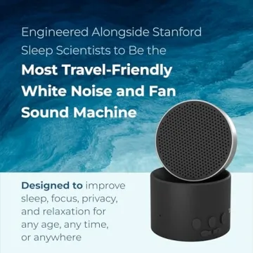 LectroFan Micro2 Non-Looping Sound Machine and Stereo Bluetooth Speaker with White Noise, Fan, and Ocean Sounds for Sleep, Relaxation, Privacy, Study, and Audio Streaming