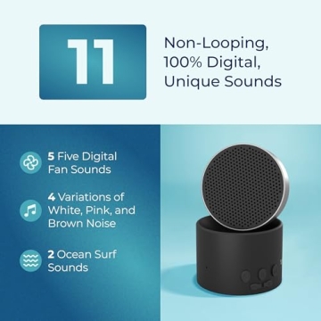 LectroFan Micro2 Non-Looping Sound Machine and Stereo Bluetooth Speaker with White Noise, Fan, and Ocean Sounds for Sleep, Relaxation, Privacy, Study, and Audio Streaming