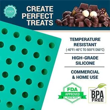 O'Creme Round Silicone Mold for Chocolate Truffles, Ganache, Jelly, Pralines and Caramels (25mm Diameter x 25mm High)