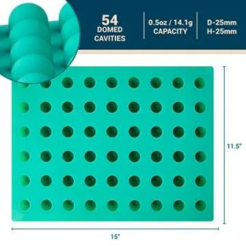 O'Creme Round Silicone Mold for Chocolate Truffles, Ganache, Jelly, Pralines and Caramels (25mm Diameter x 25mm High)