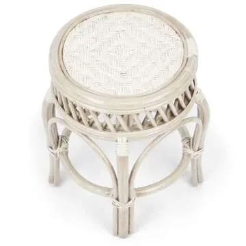 Stylish Ginger Rattan Wicker Stool Fully Assembled