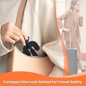 Portable Door Lock Home Security Hotel Door Locks for Travelers Door Safety Locks from Inside Bedroom Apartment Security Travel Gifts Essentials Black