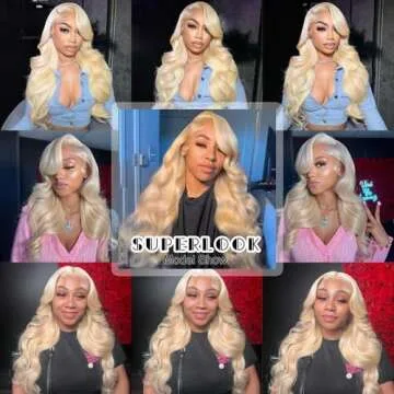 SUPERLOOK 6X5 613 Lace Front Wig Human Hair 220% Density Wear and Go Glueless Wigs Human Hair Blonde Lace Front Wigs Human Hair Pre cut Lace Pre Plucked Real Bleached Knots (26inch,6X5 Body Wave Wig)