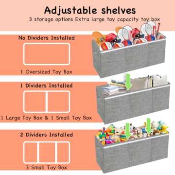 Extra Large Toy Box for Kids and Pets with Storage Lid