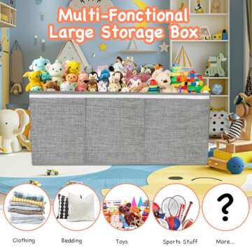 Extra Large Toy Box for Kids and Pets with Storage Lid