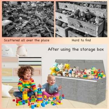 Extra Large Toy Box for Kids and Pets with Storage Lid