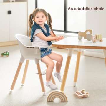 Fodoss 3-in-1 Convertible High Chair for Babies and Toddlers