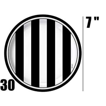 Oojami Black and White Party Supplies Set for 30 Guests