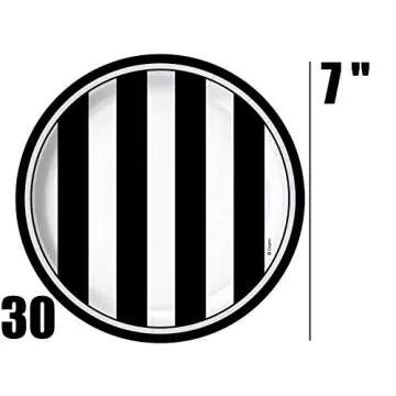 Oojami Black and White Party Supplies Set for 30 Guests