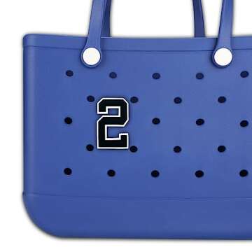 TOYORK Decorative Bogg Bag Charms - Insert Number Charms for Beach Tote Bag Accessories