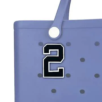 TOYORK Decorative Bogg Bag Charms - Insert Number Charms for Beach Tote Bag Accessories