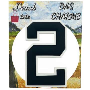 TOYORK Decorative Bogg Bag Charms - Insert Number Charms for Beach Tote Bag Accessories