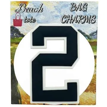 TOYORK Decorative Bogg Bag Charms - Insert Number Charms for Beach Tote Bag Accessories