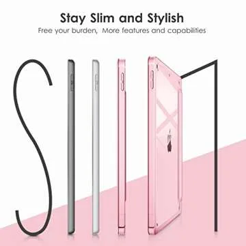 VIKESI Case for iPad 9th / 8th / 7th Generation 10.2 inch (2021/2020/2019 Released), Clear Back, TPU Shockproof Frame Cover[Built-in Pencil Holder,Support Auto Sleep/Wake] for ipad 10.2 - Pink