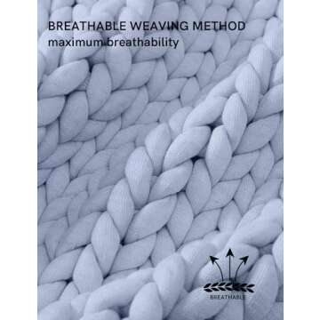 YnM Chunky Throw Blanket, Medium-Weight, Hand Knitted, Skin Friendly, Ventilated and Breathable, Machine Washable, Home Décor Piece for Couch, Sofa and Bed (Atlantis Blue, 40x50 Inch)