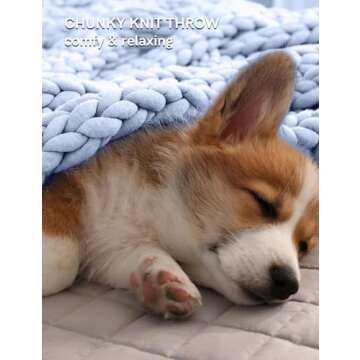 YnM Chunky Throw Blanket, Medium-Weight, Hand Knitted, Skin Friendly, Ventilated and Breathable, Machine Washable, Home Décor Piece for Couch, Sofa and Bed (Atlantis Blue, 40x50 Inch)