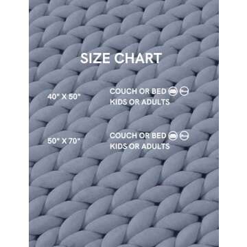 YnM Chunky Throw Blanket, Medium-Weight, Hand Knitted, Skin Friendly, Ventilated and Breathable, Machine Washable, Home Décor Piece for Couch, Sofa and Bed (Atlantis Blue, 40x50 Inch)