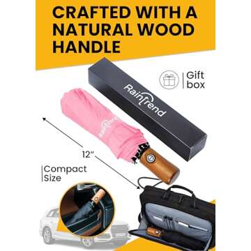 Premium Windproof Pink Umbrella for Travel & Style