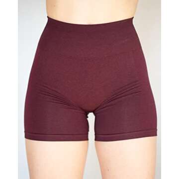 AUROLA Intensify Workout Shorts for Women Seamless Scrunch Short Gym Yoga Running Sport Active Exercise Fitness Shorts(S,Black Cherry)