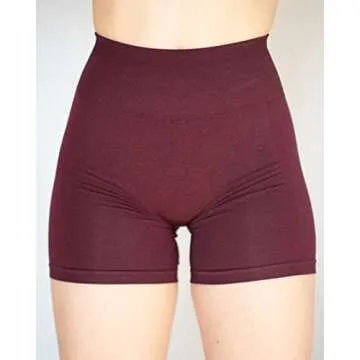 AUROLA Intensify Workout Shorts for Women Seamless Scrunch Short Gym Yoga Running Sport Active Exercise Fitness Shorts(S,Black Cherry)