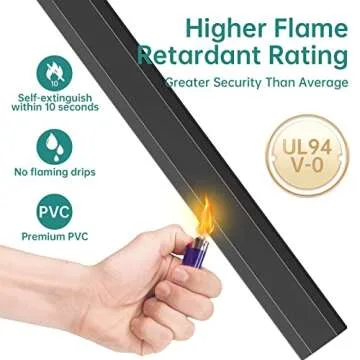 Delamu Black Cord Hider for Tidy Cable Management