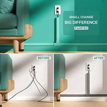Delamu Black Cord Hider for Tidy Cable Management