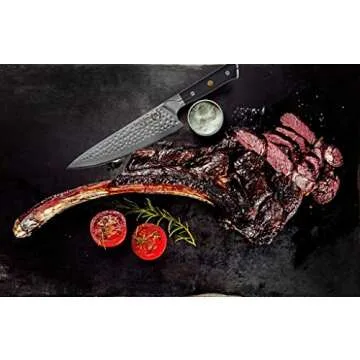 Chef Knife: Best Professional Quality 8 Inch Japanese AUS10 67-Layer High Carbon Damascus Stainless Super Steel Gyuto- Razor Sharp Full Tang Blade w/Hammered Finish & Ergonomic G10 Handle