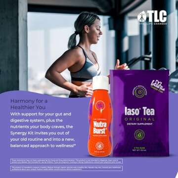 Total Life Changes Synergy Kit - Includes Iaso Instant Tea Original (5 Packs, 10 Sachets) & NutraBurst Liquid Multivitamin 16 fl oz for Daily Wellness