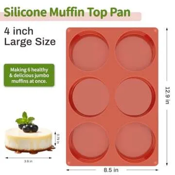 JOERSH 2-PK Silicone Egg Molds for Jumbo Muffin Tops, Non-Stick Baking Pans