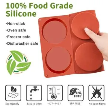 JOERSH Jumbo Silicone Muffin Top Baking Pans 2-PK