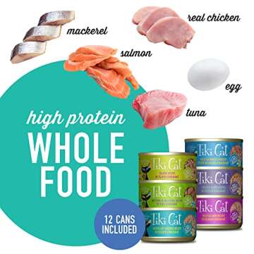 Tiki Cat Luau Grain-Free, Low-Carbohydrate Wet Food with Poultry or Fish in Consomme for Adult Cats & Kittens, 2.8oz, 12pk, Variety